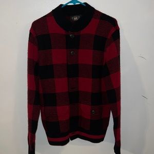 RRL wool buffalo check cardigan